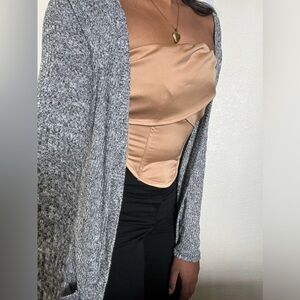 grey duster cardigan